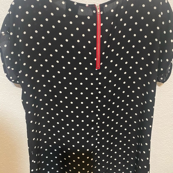 Nordstrom Rack Polka Dot Woman's Blouse with Red Detail ***New with tags - Picture 2 of 4
